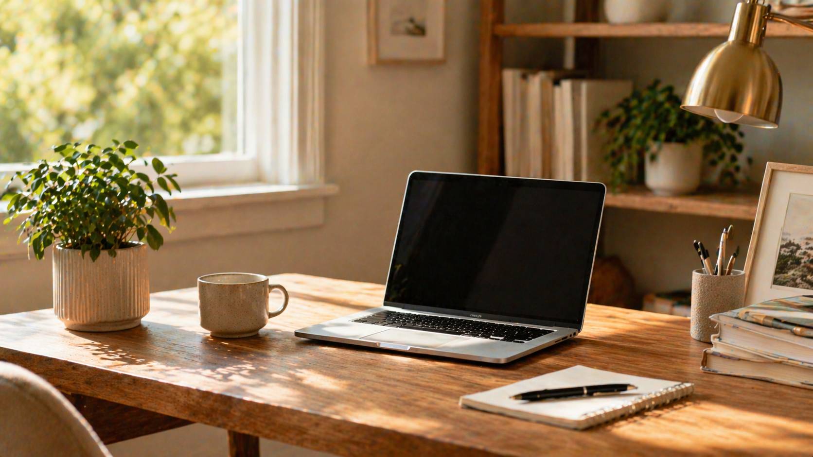 Modern home office workspace